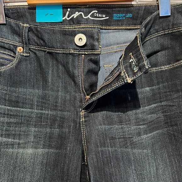 INC REGULAR FIT SKINNY LEG DARK WASH‎ JEANS SIZE 10 NWT - Picture 4 of 11